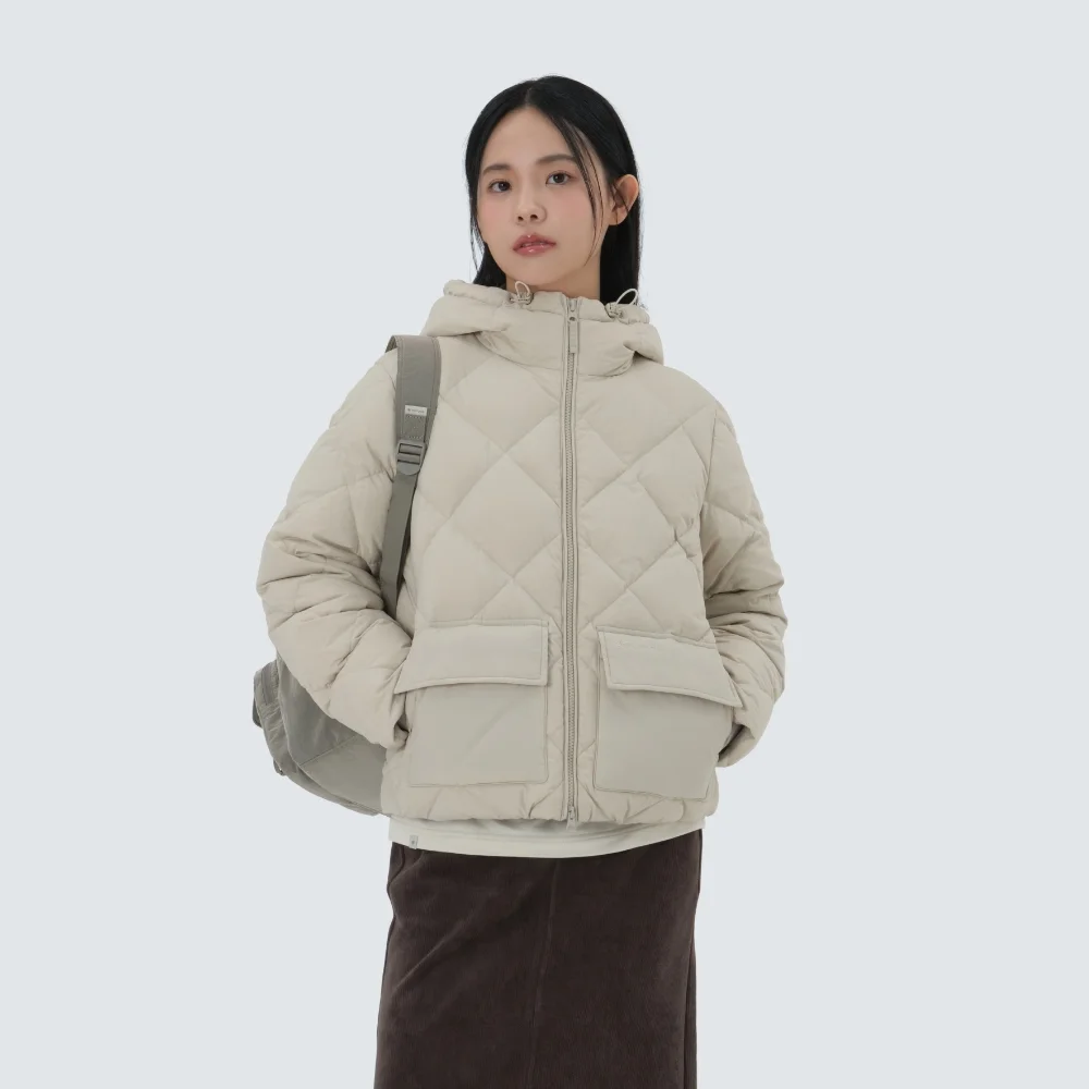 Land Air 女裝 菱形 絎縫 Down 外套 Light Beige (S25WWGDJ45)