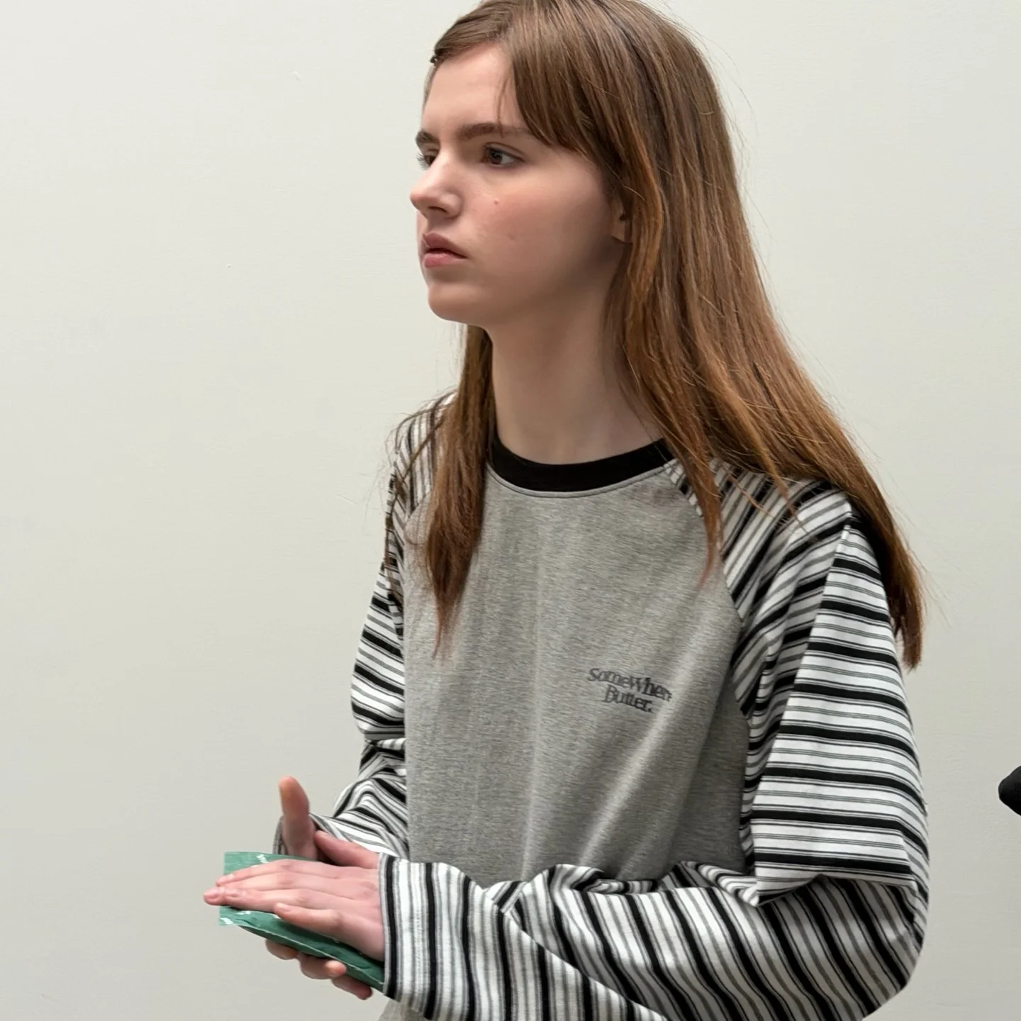 Niro Stripe Raglan Long Top - Grey(Black)