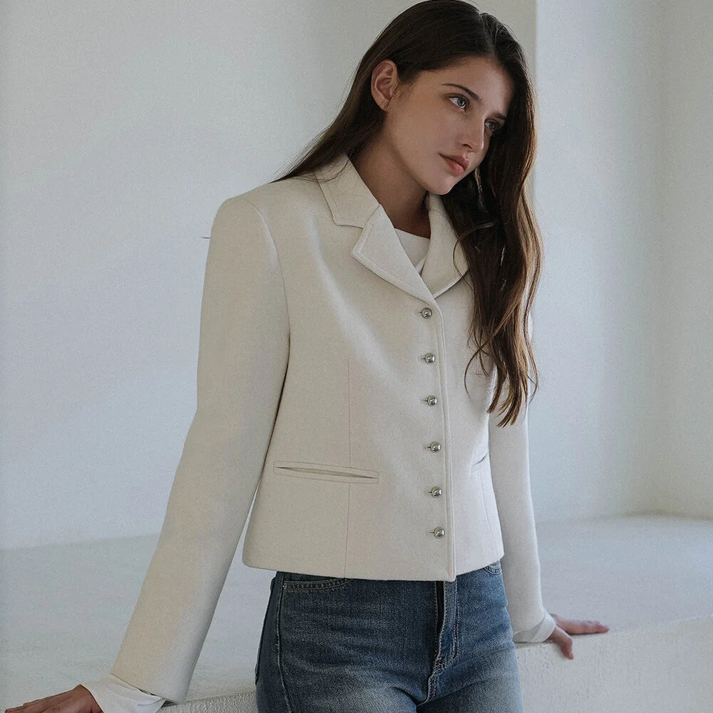 Button Point Wool Jacket
