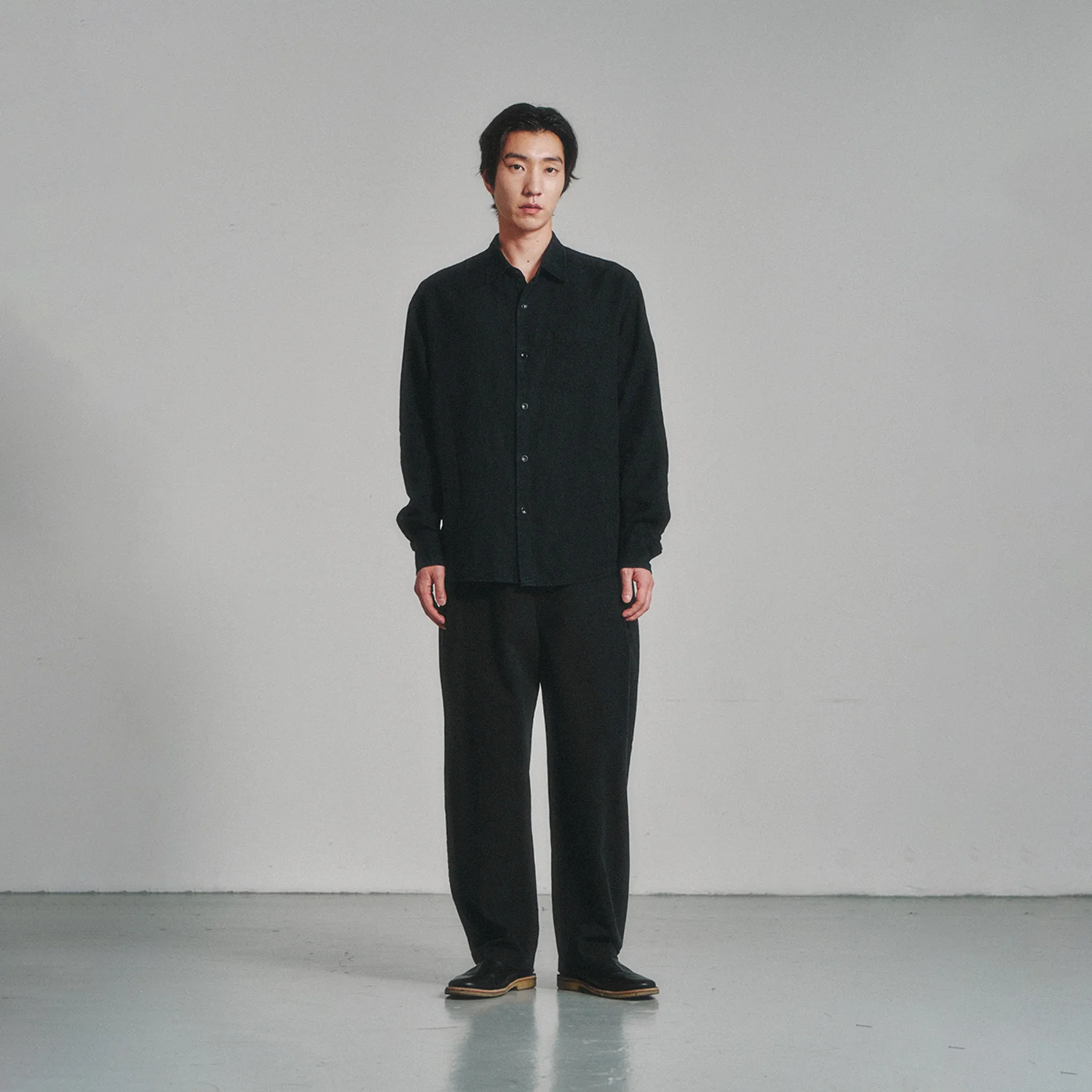 Washed Linen Shirt_Black