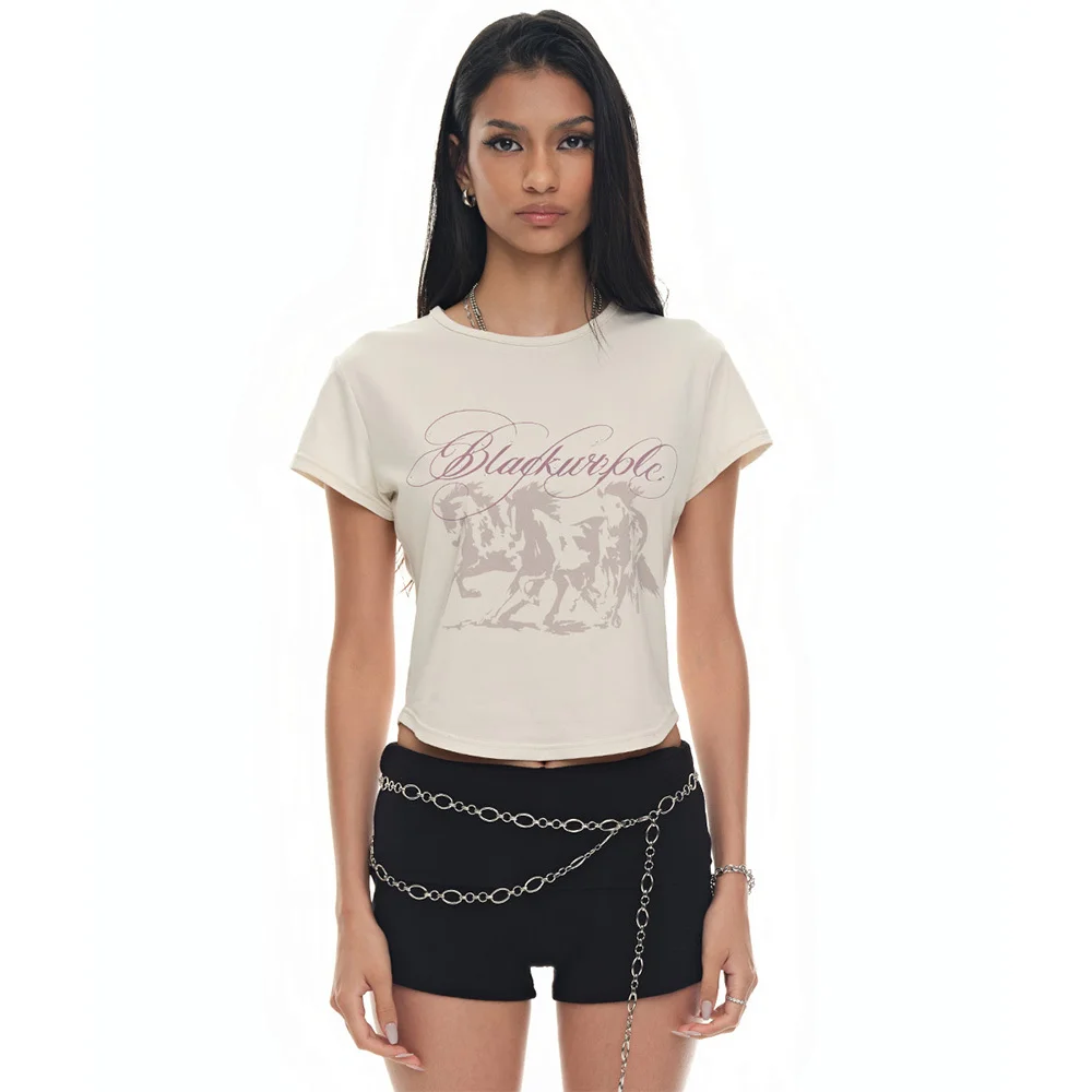 復古 馬 短袖T恤_米色 Vintage Horse Tee_Beige
