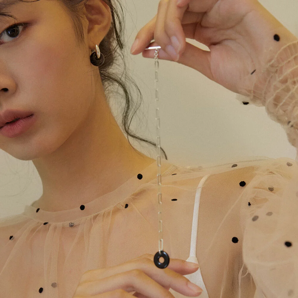 Onyx donut bracelet_middle (黑瑪瑙甜甜圈手鏈_中等)