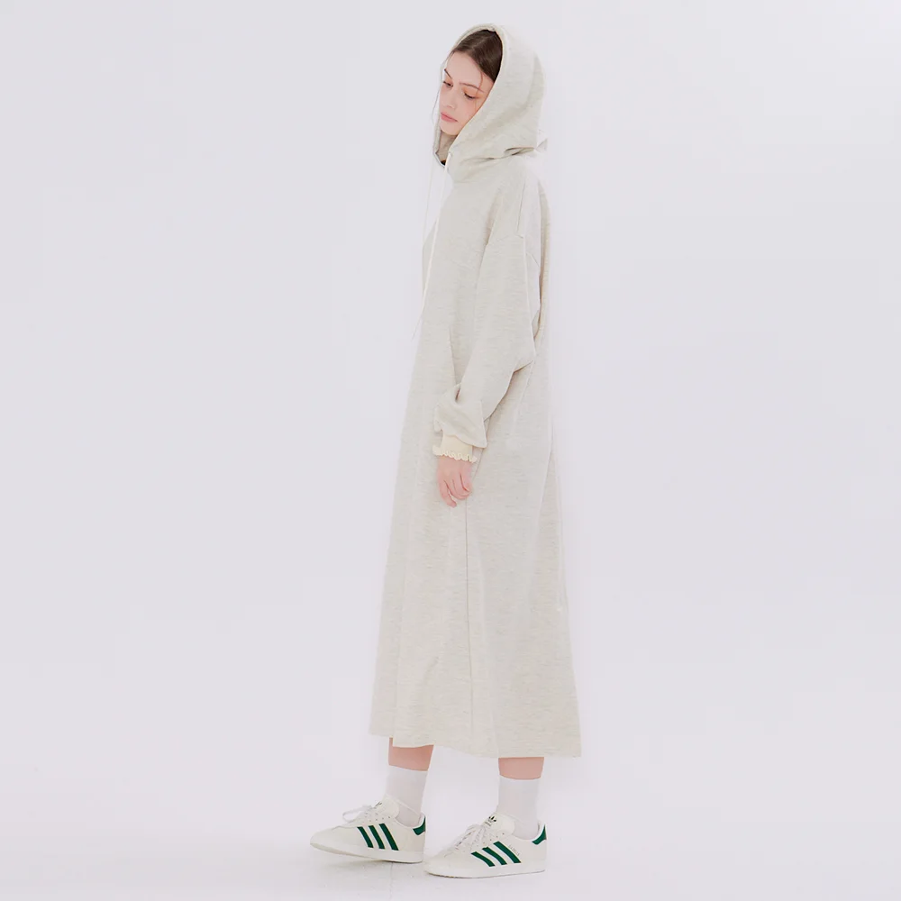MET shirring hoody dress oatmeal