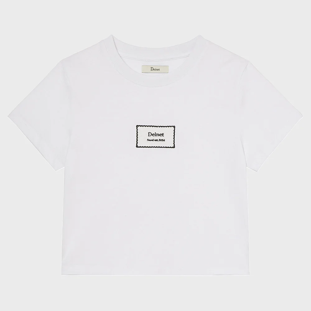 LACED PATCH T-SHIRT IN WHITE