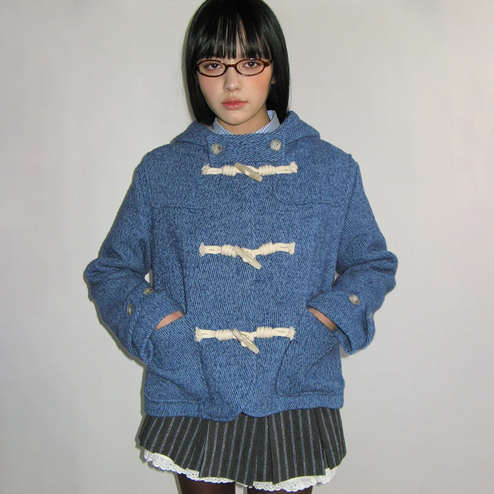 WOOL DUFFLE HALF COAT_BLUE