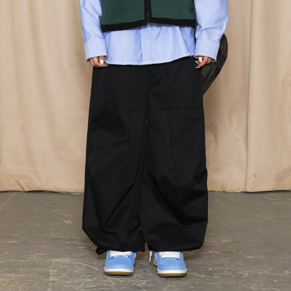 GP158 Knee Cut 收省 褲子 (BLACK)