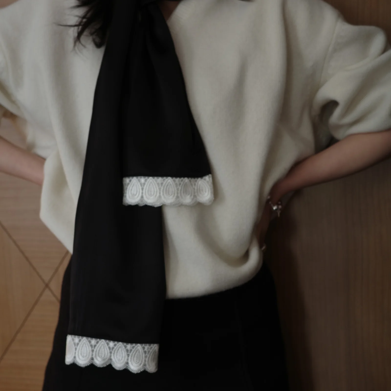 Silk Veil Long Scarf (silk 100%)