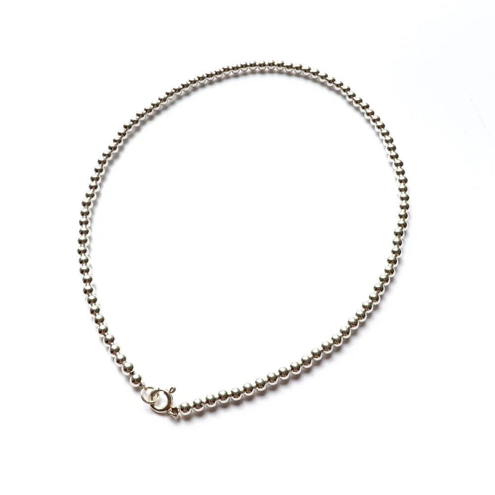 4mm silverball simple Necklace 925 Silver Ball 層次 頸鏈 4mm