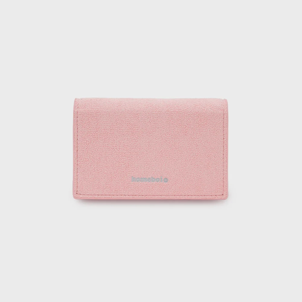 Accordion suede card hoder (風琴褶 麂皮 卡片 托架) - pink
