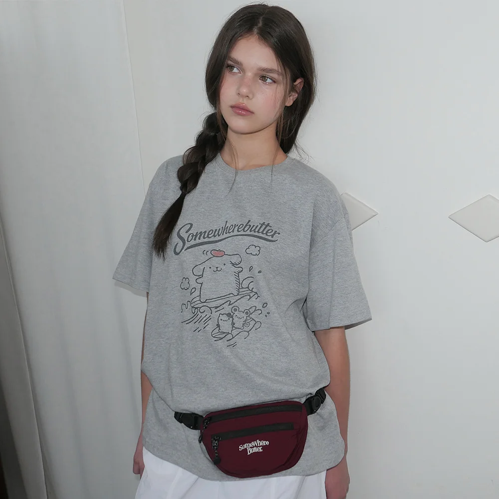 Summer Pompompurin Over-Fit Top - Grey