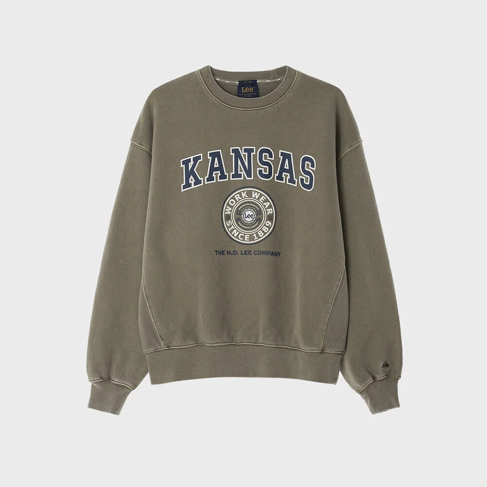 Kansas 圖案 Pigment 染色 衛衣 啡色