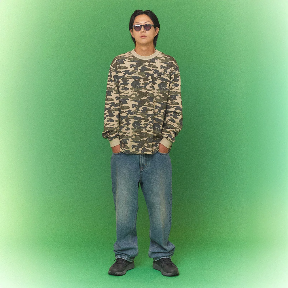 男士 直筒版型 牛仔 褲子 靛藍 中度
