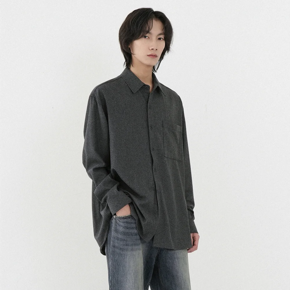 DM1037 WOOL POCKET SHIRT_CHARCOAL