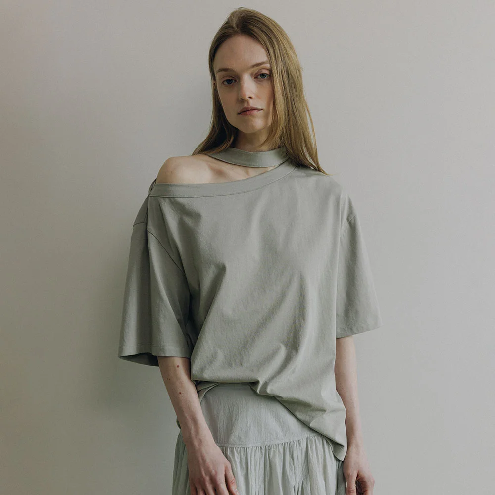Off-Shoulder Tie T-Shirt SW6ME768-46