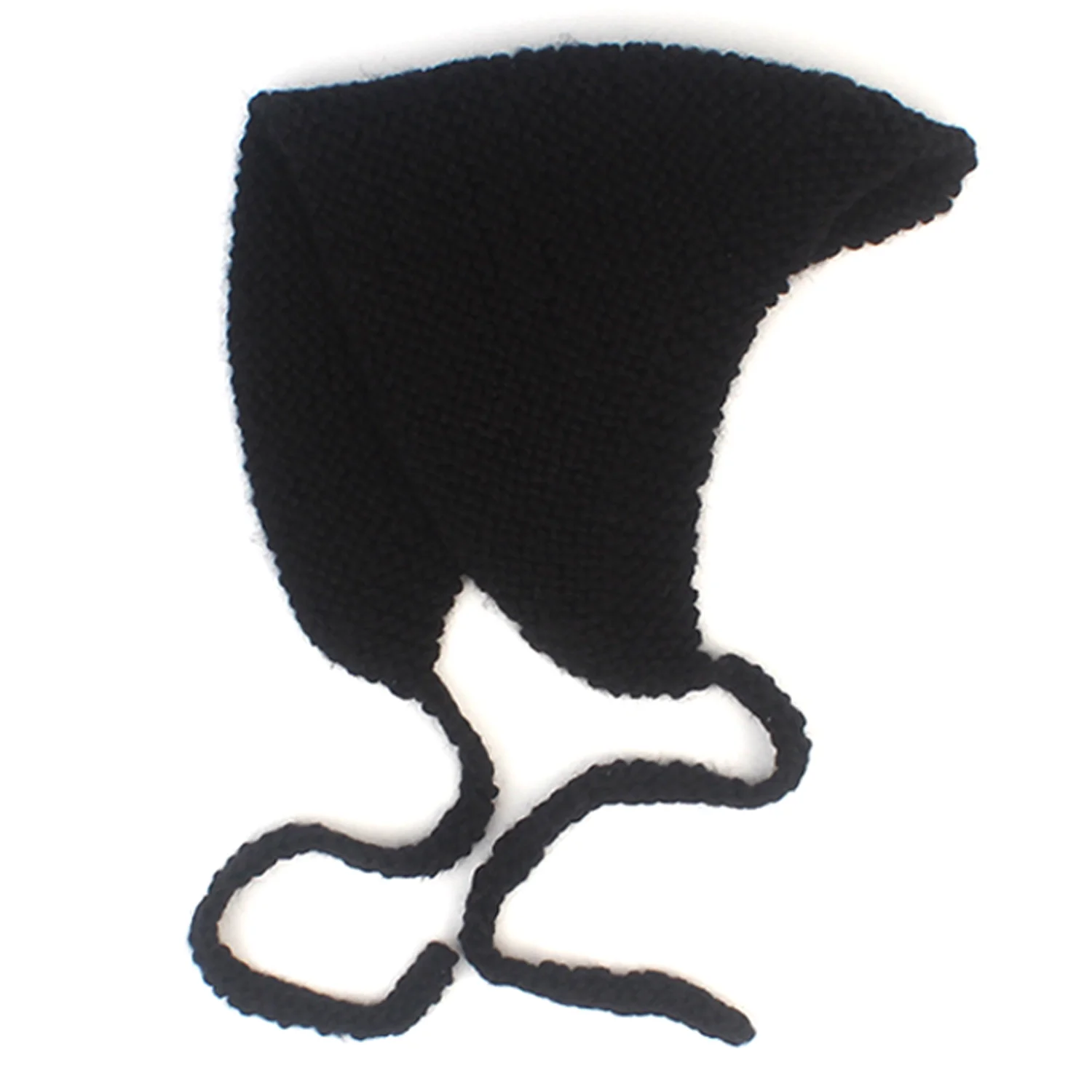 Ear Wamer Black Knit Bonnet Hat Bonnet Hat