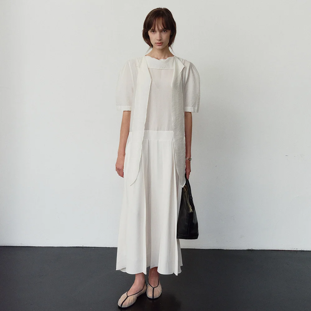 EFFORTLESS TIE DRAPE OPS_IVORY