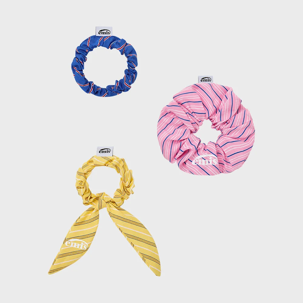 STRIPE SCRUNCHIE BUNDLE (YE/PK/BU)