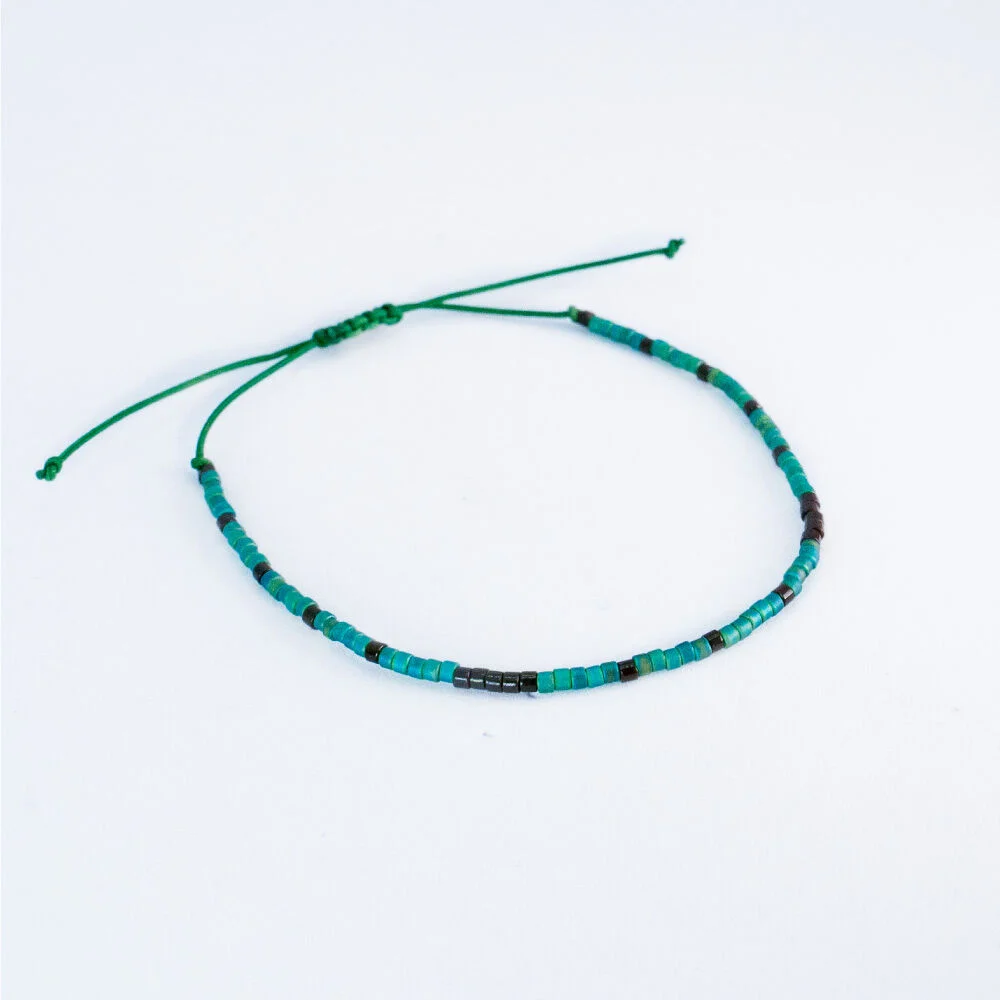 HR 354B_Color Beads Fabric Bracelet