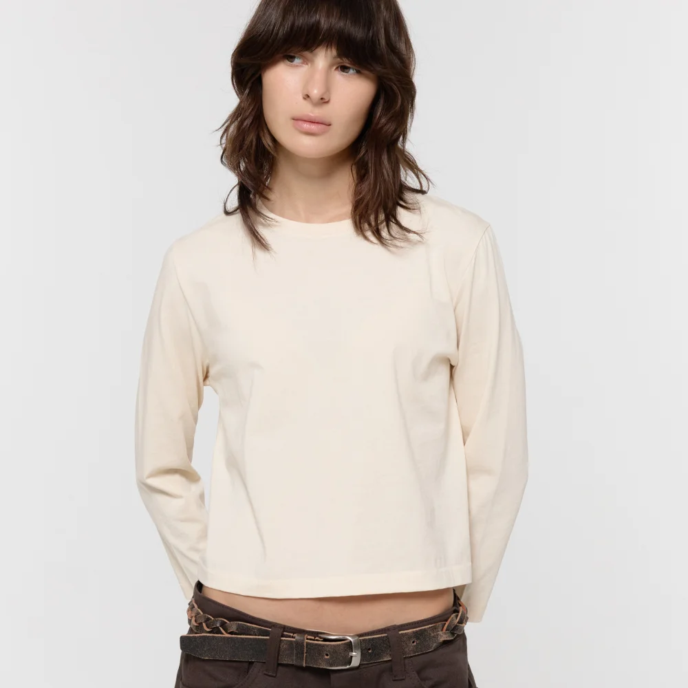 8 SINGLE STITCH TOP / CREAM