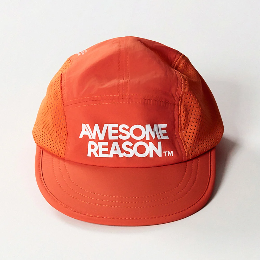 AWESOME 5 PANEL LIGHT RUNNING CAP ORANGE