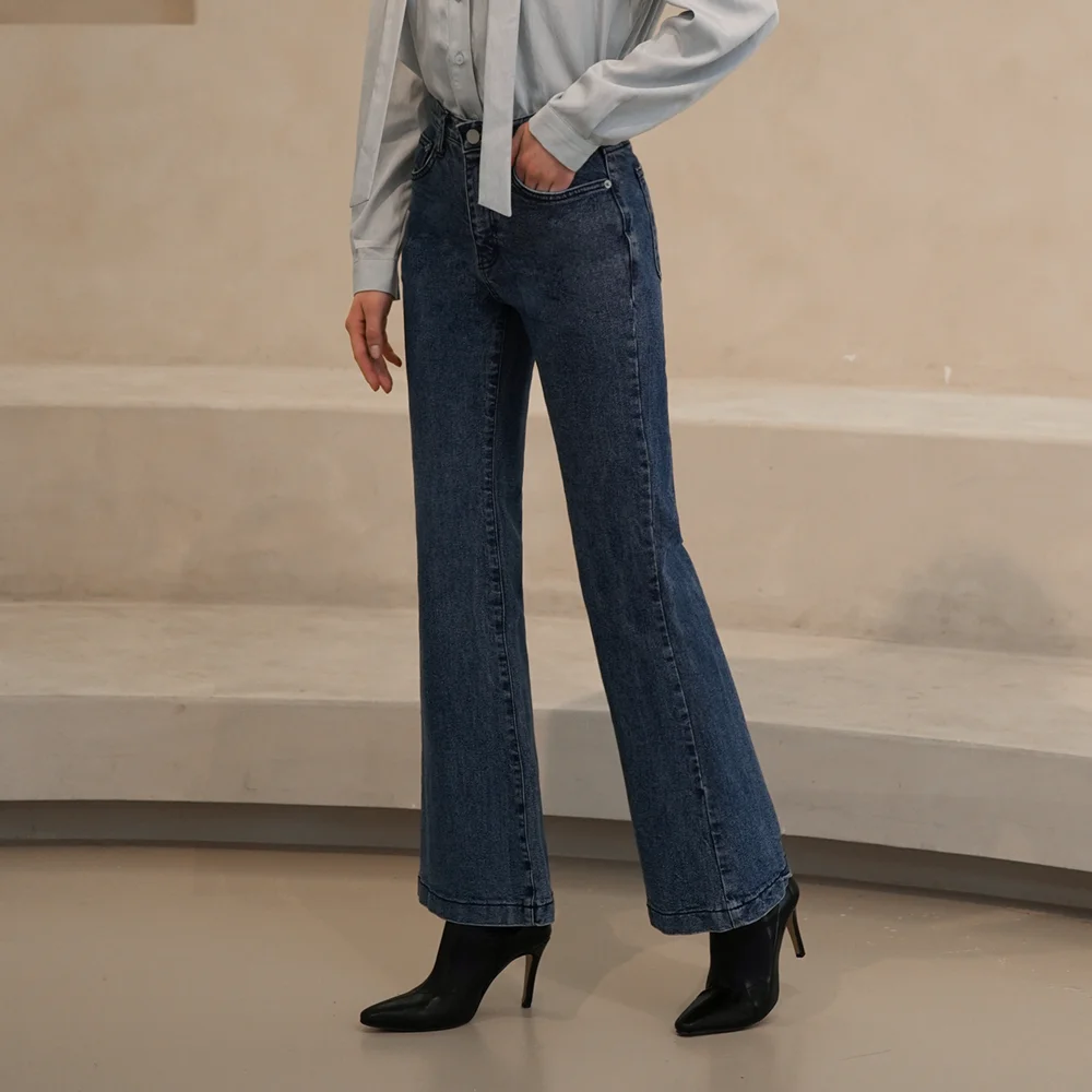 W1062 BASIC BOOTS CUT PANTS_DEEP BLUE