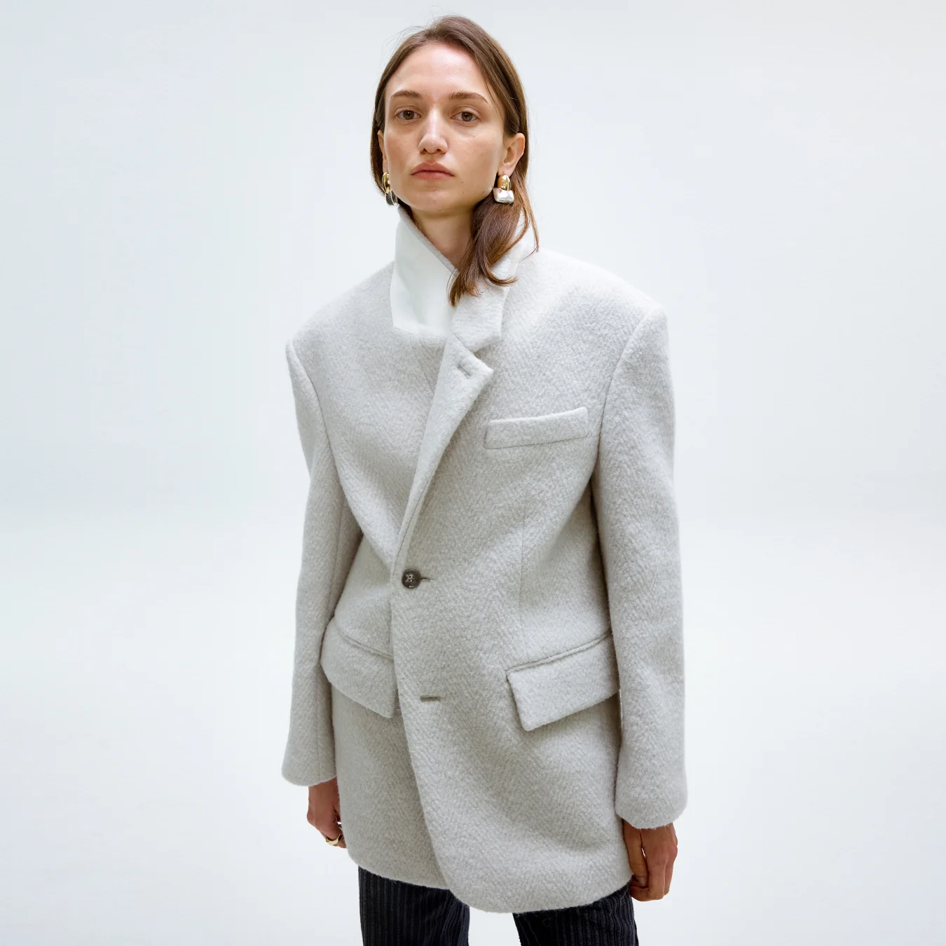 GENTLE WOMAN OVERFIT JACKET_LIGHT GRAY