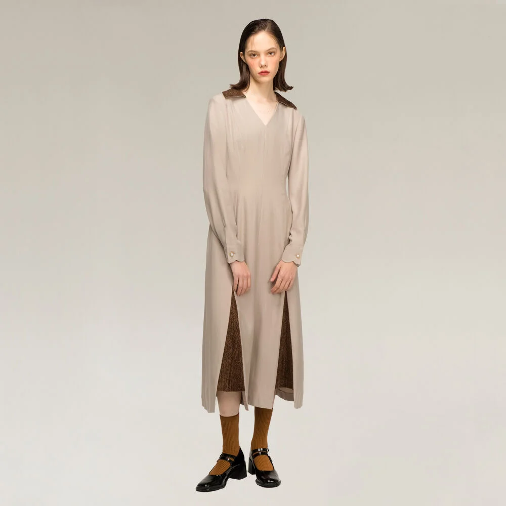 Tencel slit dress