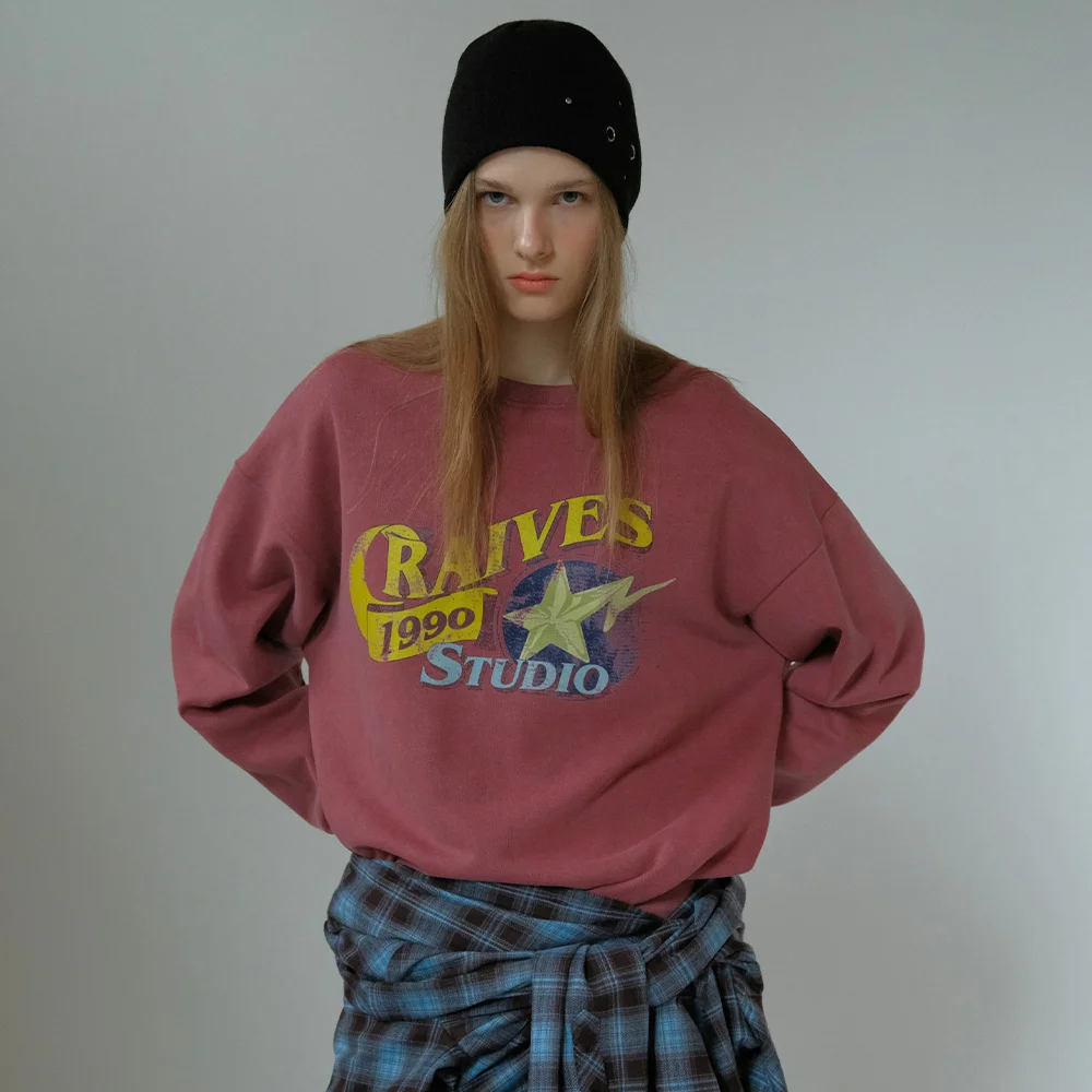 Retro Star Graphic Sweatshirt VW5WE633_2color