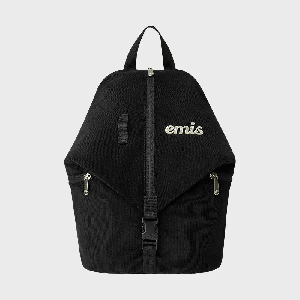 CORDUROY CONVERTIBLE BACKPACK-BLACK