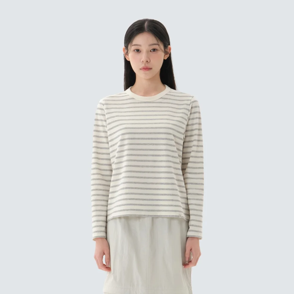 Sorona 女裝 條紋 長袖 T恤 Gray (S26SWFTL69)