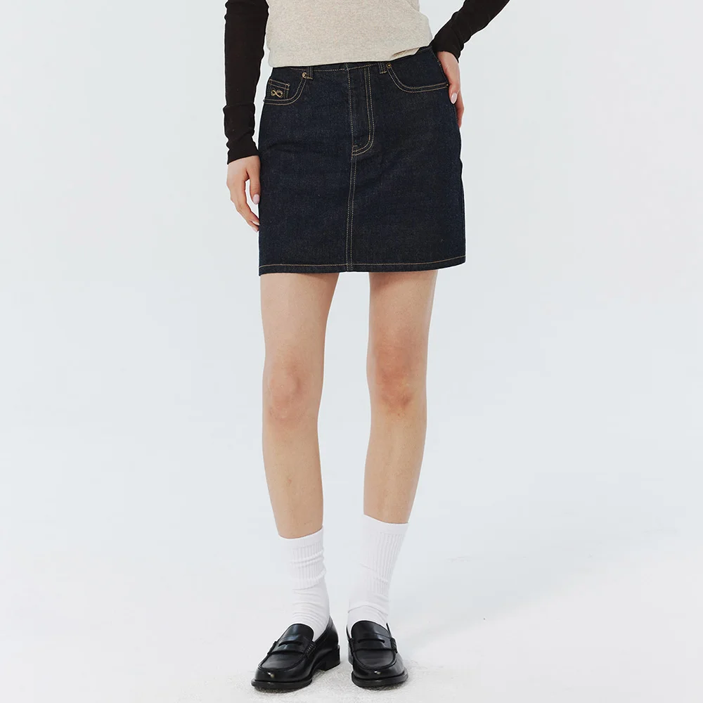 CLASSIC DENIM MINI SKIRT_DARK BLUE