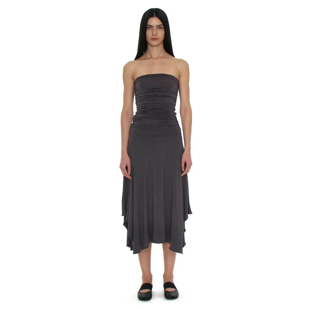 PWC 2WAY TUBE TOP DRESS_CHARCOAL