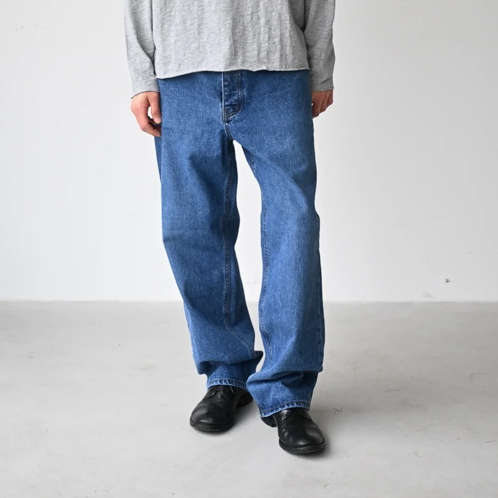 regular denim pants(sea blue)