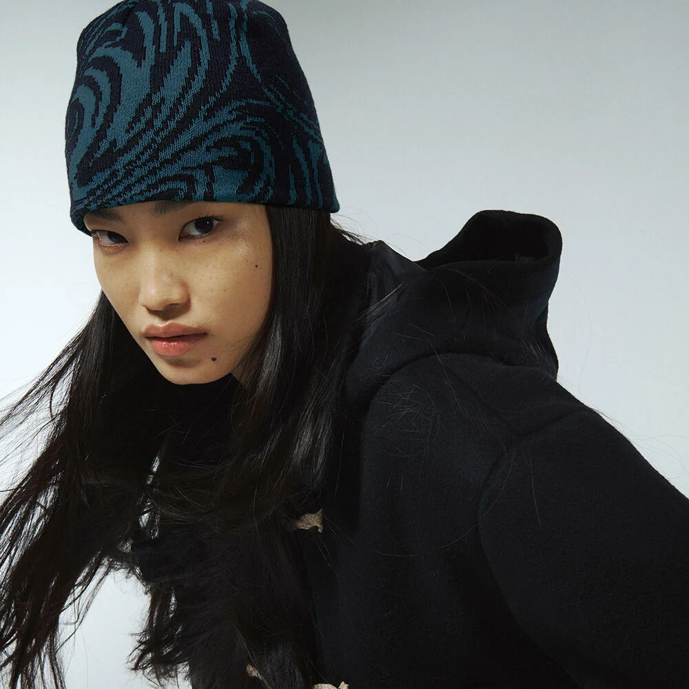 MARBLING JACQUARD BEANIE