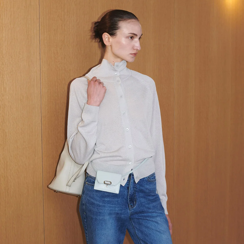 Linen Sheer High-neck Cardigan SK5SD146_2color