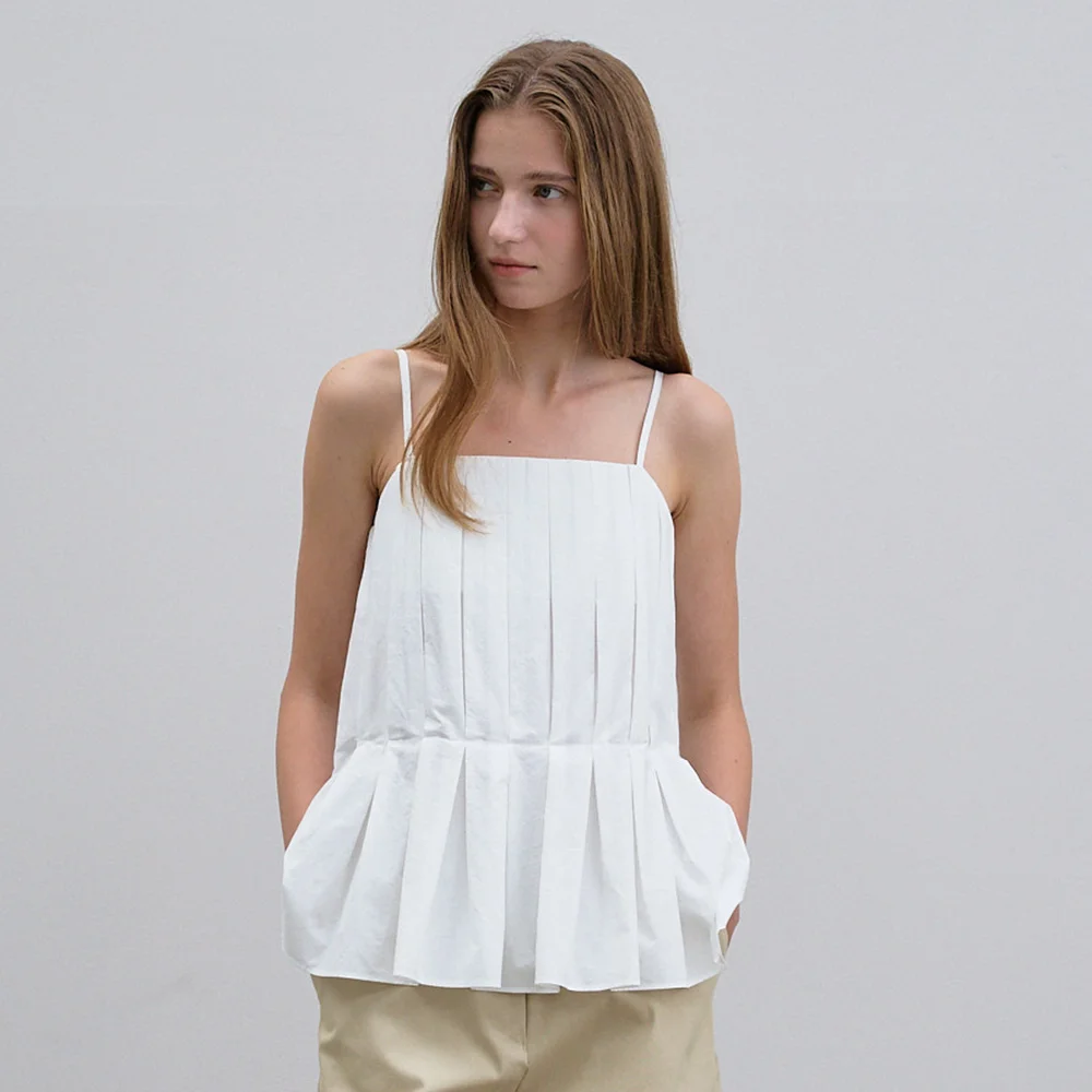 Swing pleats top (Ivory)