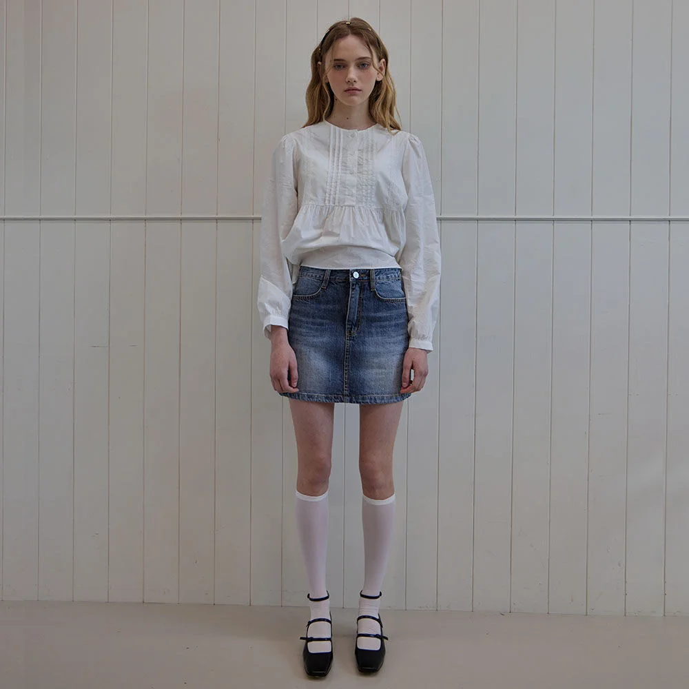 EZEL VINTAGE MINI SKIRT_2COLORS_BLUE