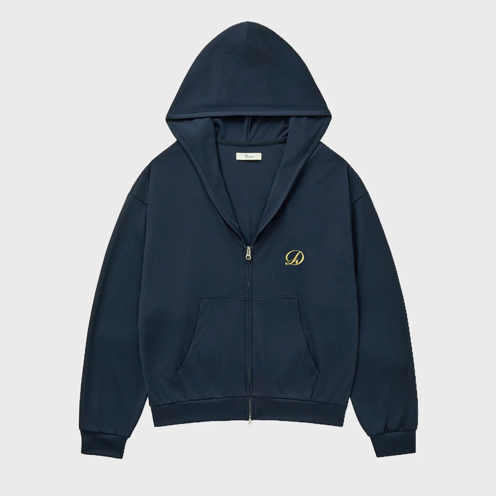 COOL MESH HOODED ZIP UP IN NAVY