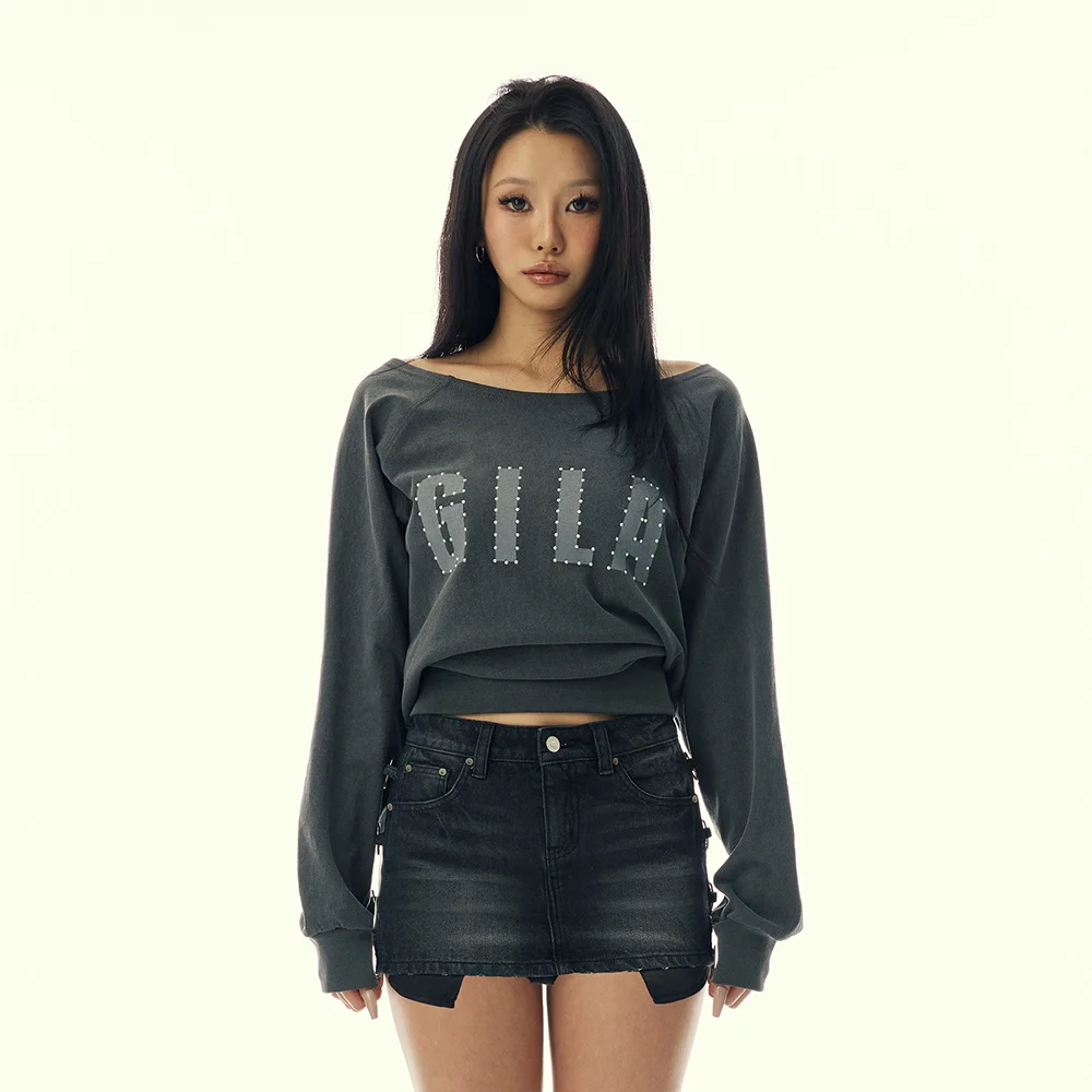 SIDE RING DENIM SHORT SKIRTS_BLACK