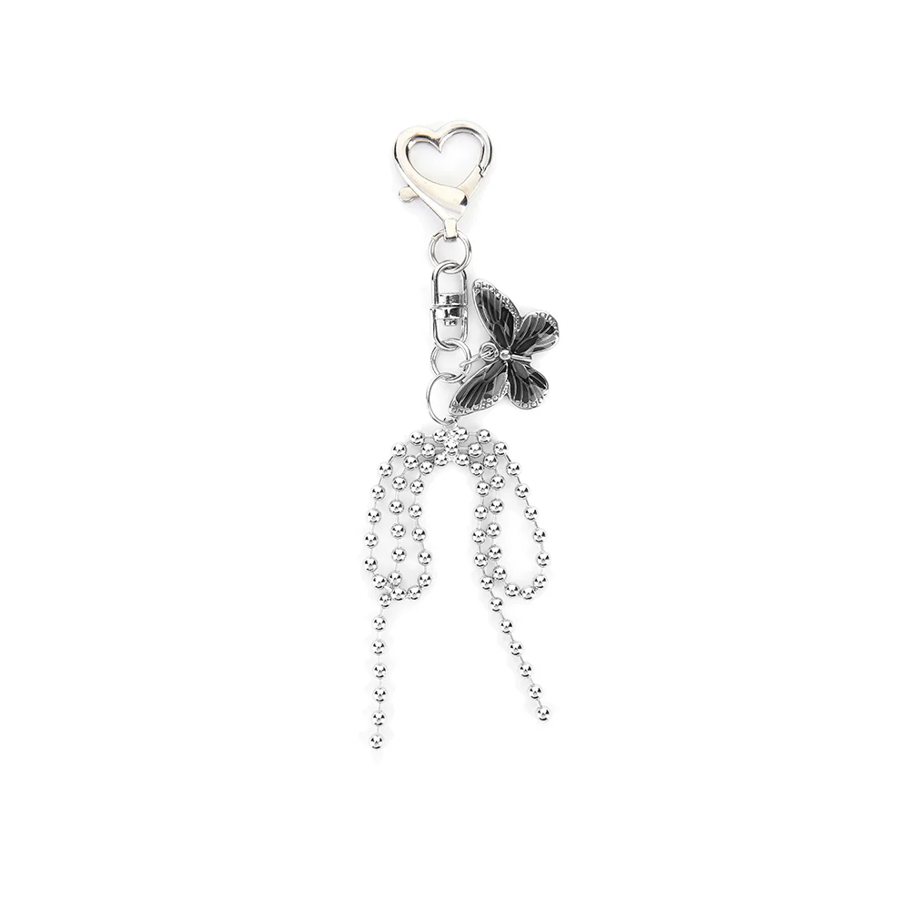 RIBBON BUTTERFLY KEYRING_BLACK SILVER