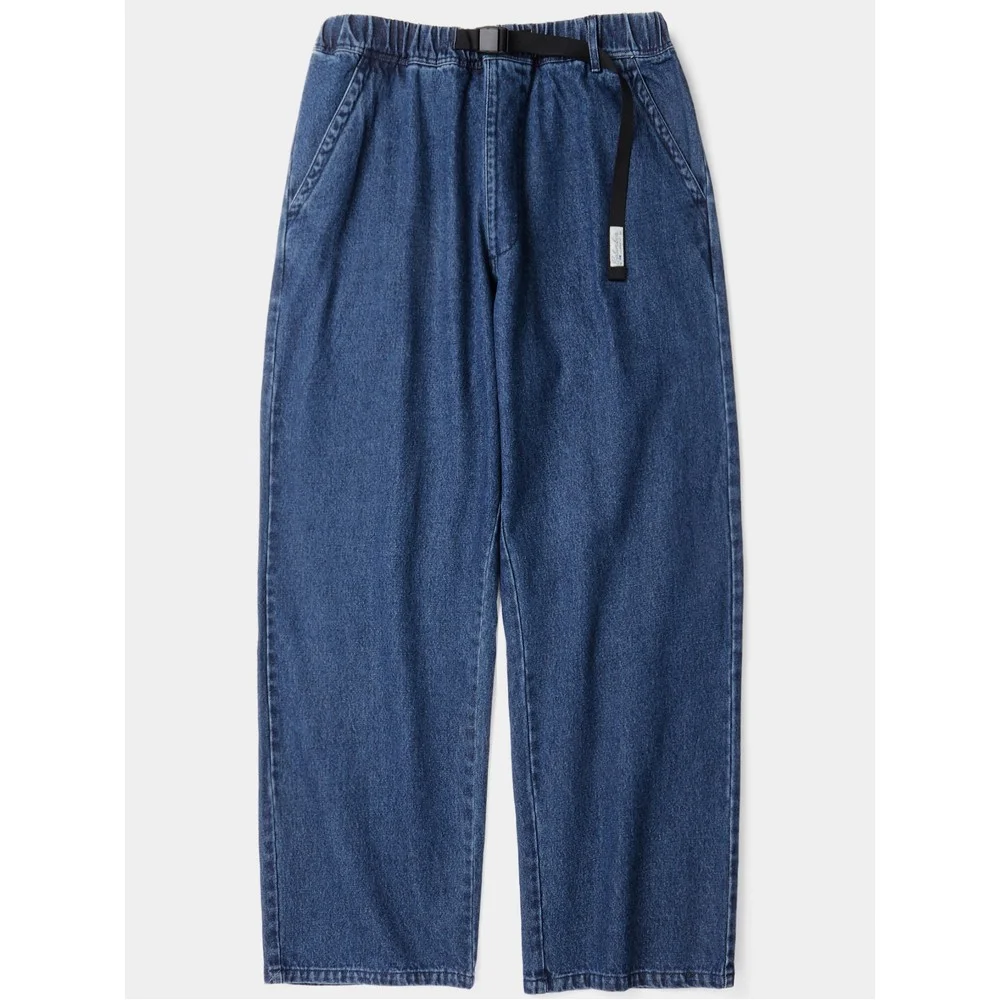 SL-LABEL BELTED ALL-ROUND DENIM PANTS 午夜牛仔