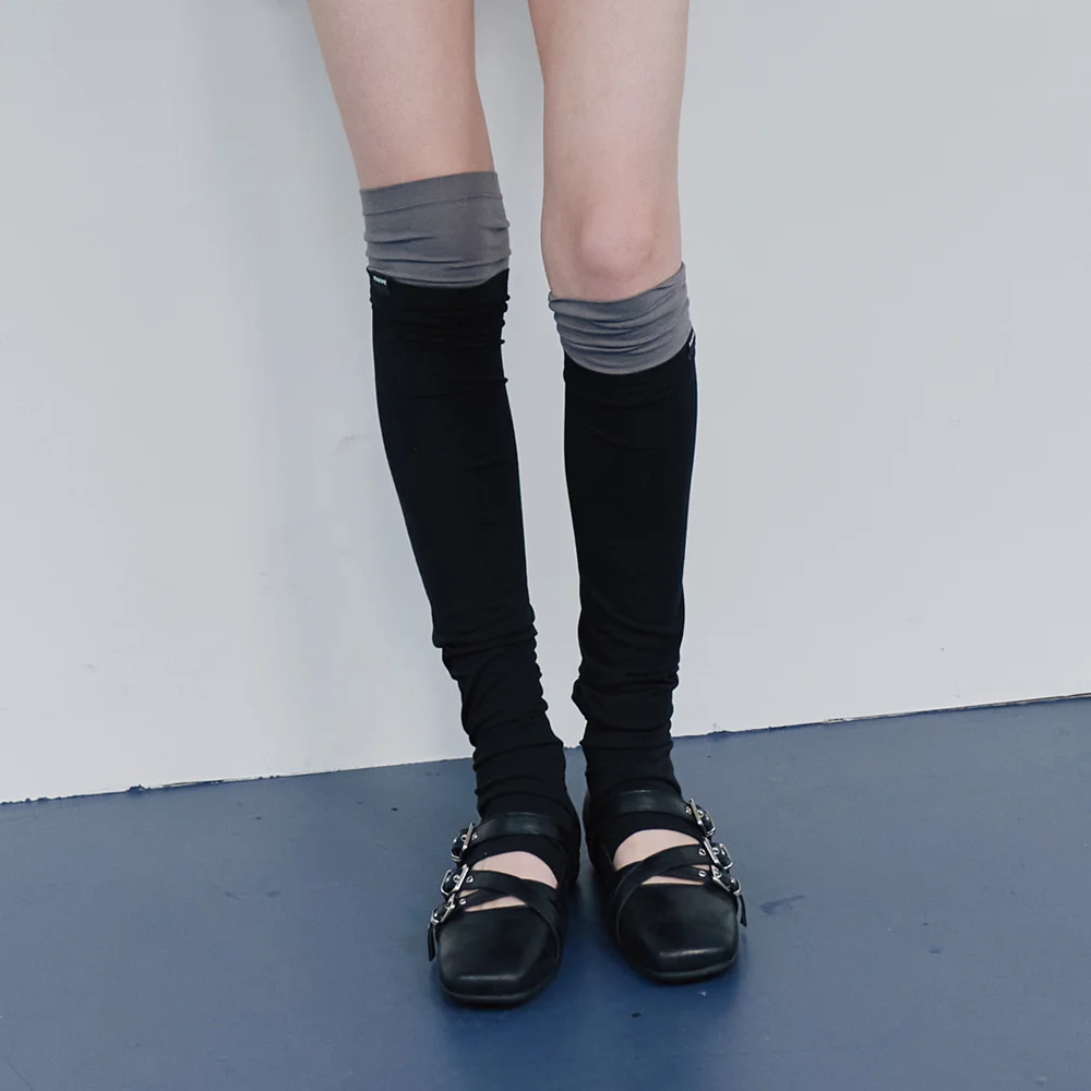 Layered Open-Toe Knee Socks VX5AK624_4color