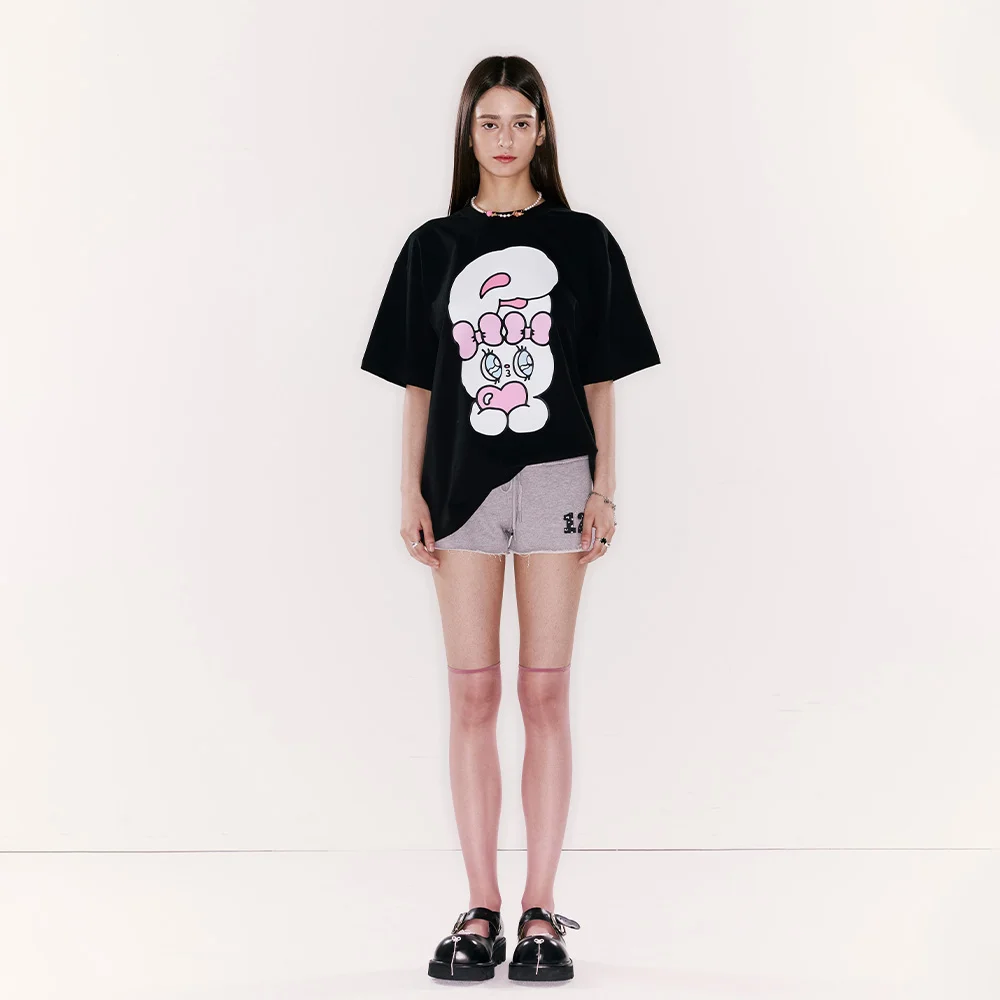 ESTHER BUNNY X AS IF CALIE BUNNY GRAPHIC OVERSIZED T-SHIRT BLACK
