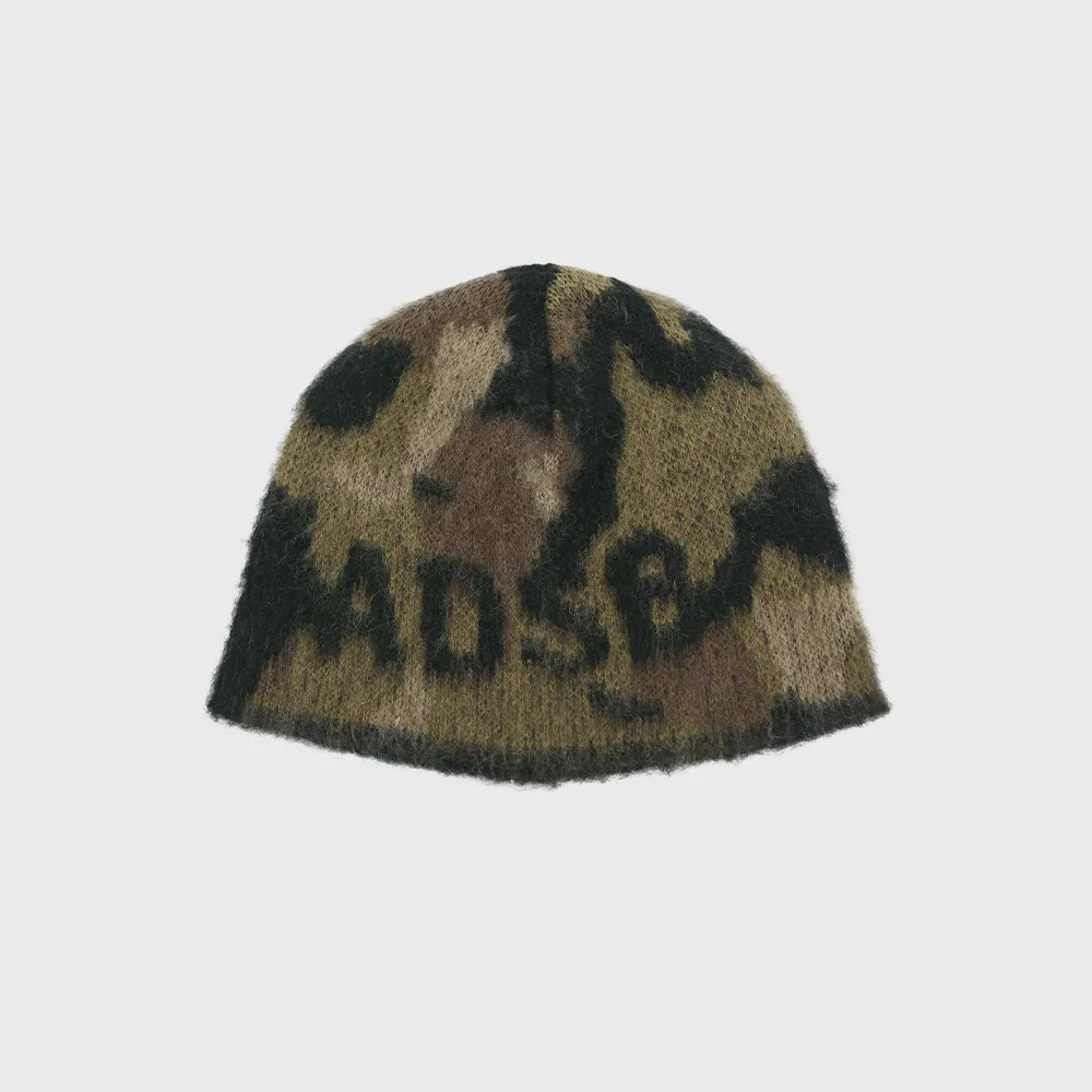 UNISEX ADSB CAMOUFLAGE WOOL BEANIE (BLACK/GREEN)