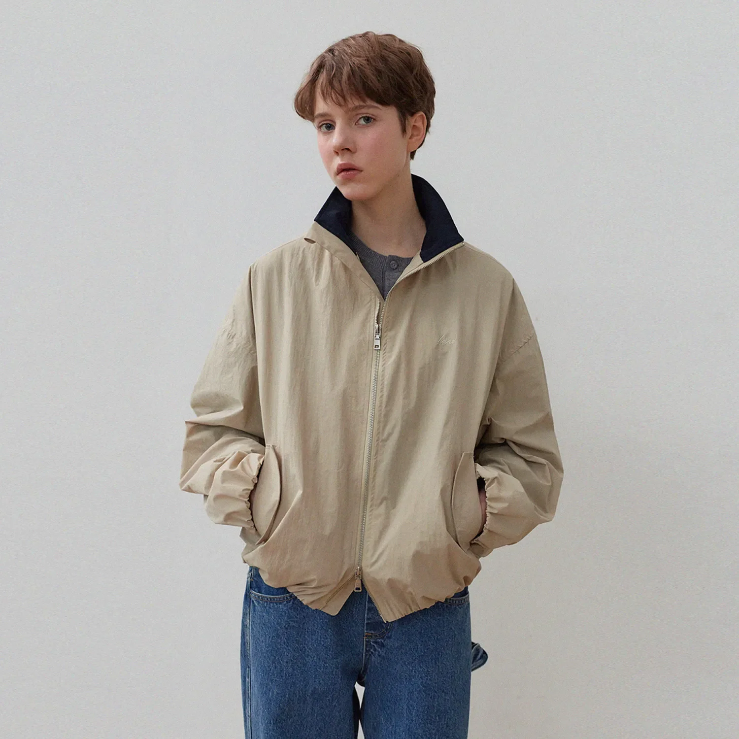 Lazy 尼龍 外套_Pail Beige