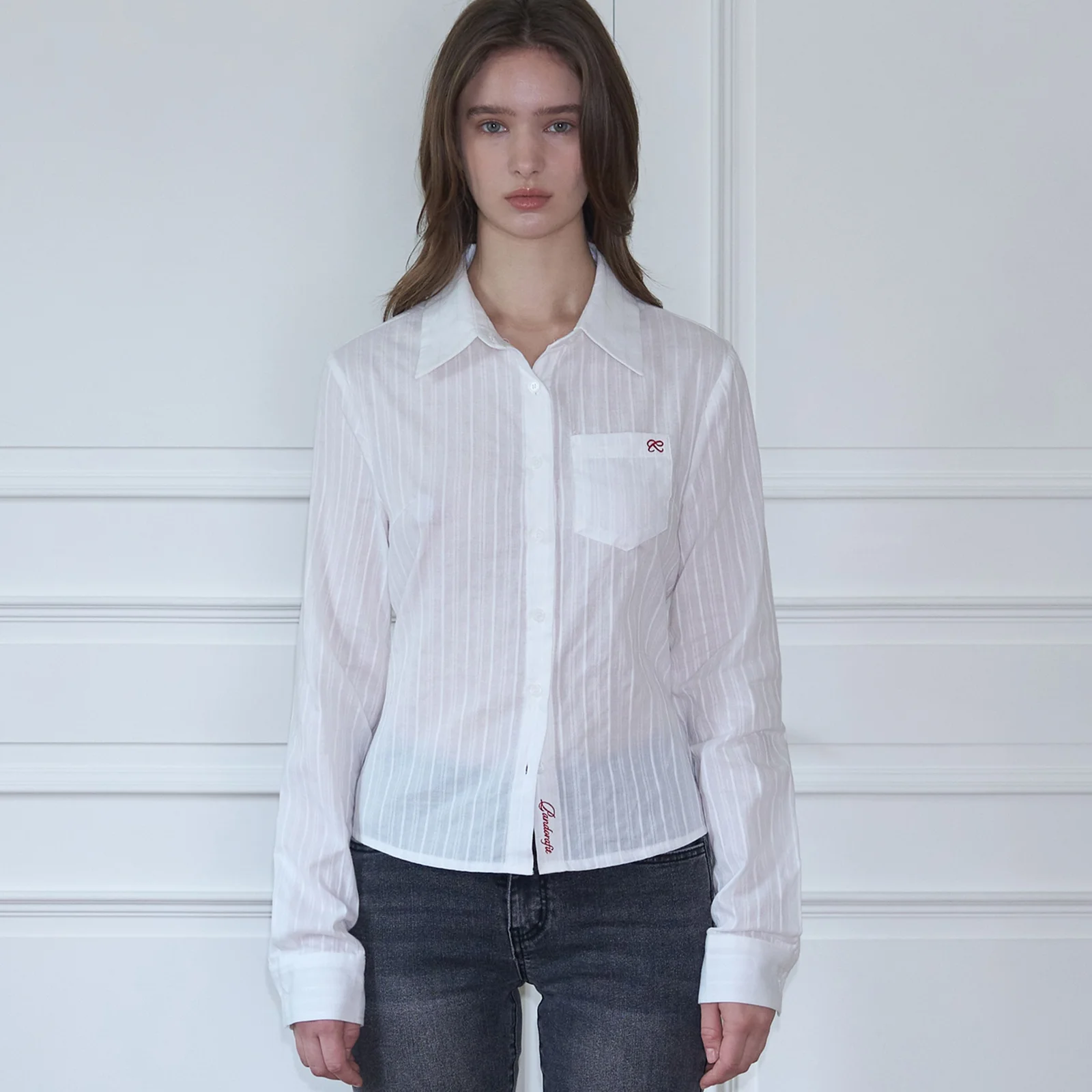 Point Stripe Shirts (white)