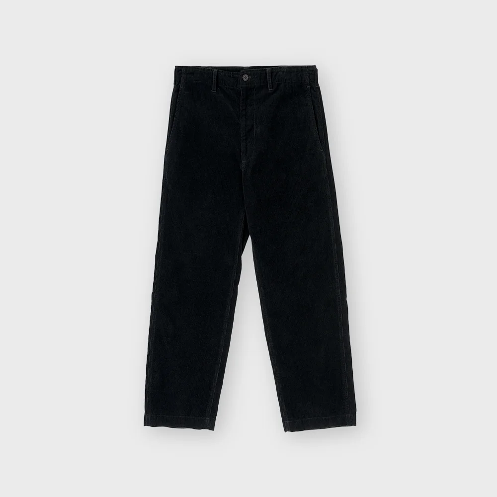 Washed Corduroy Pants, Black
