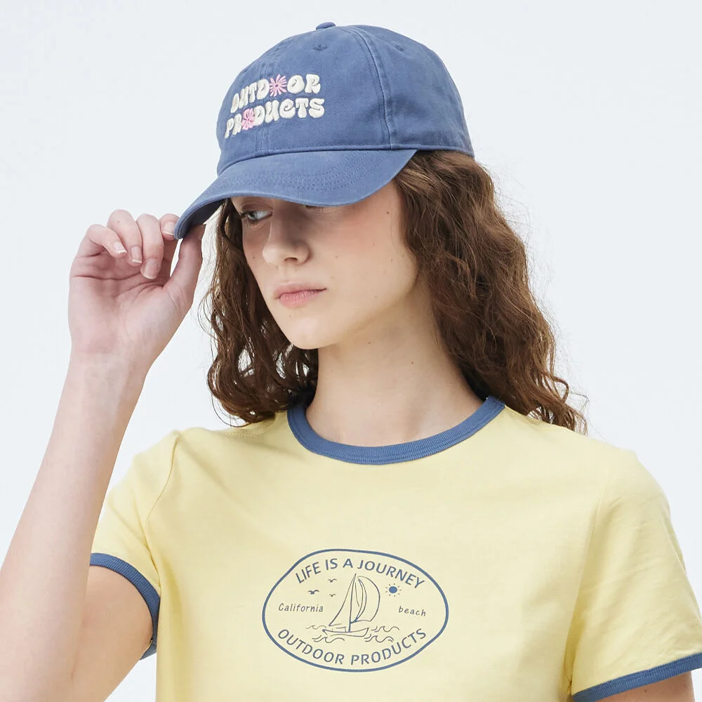 FLOWER LOGO WASHED BALL CAP (INDIGO BLUE)