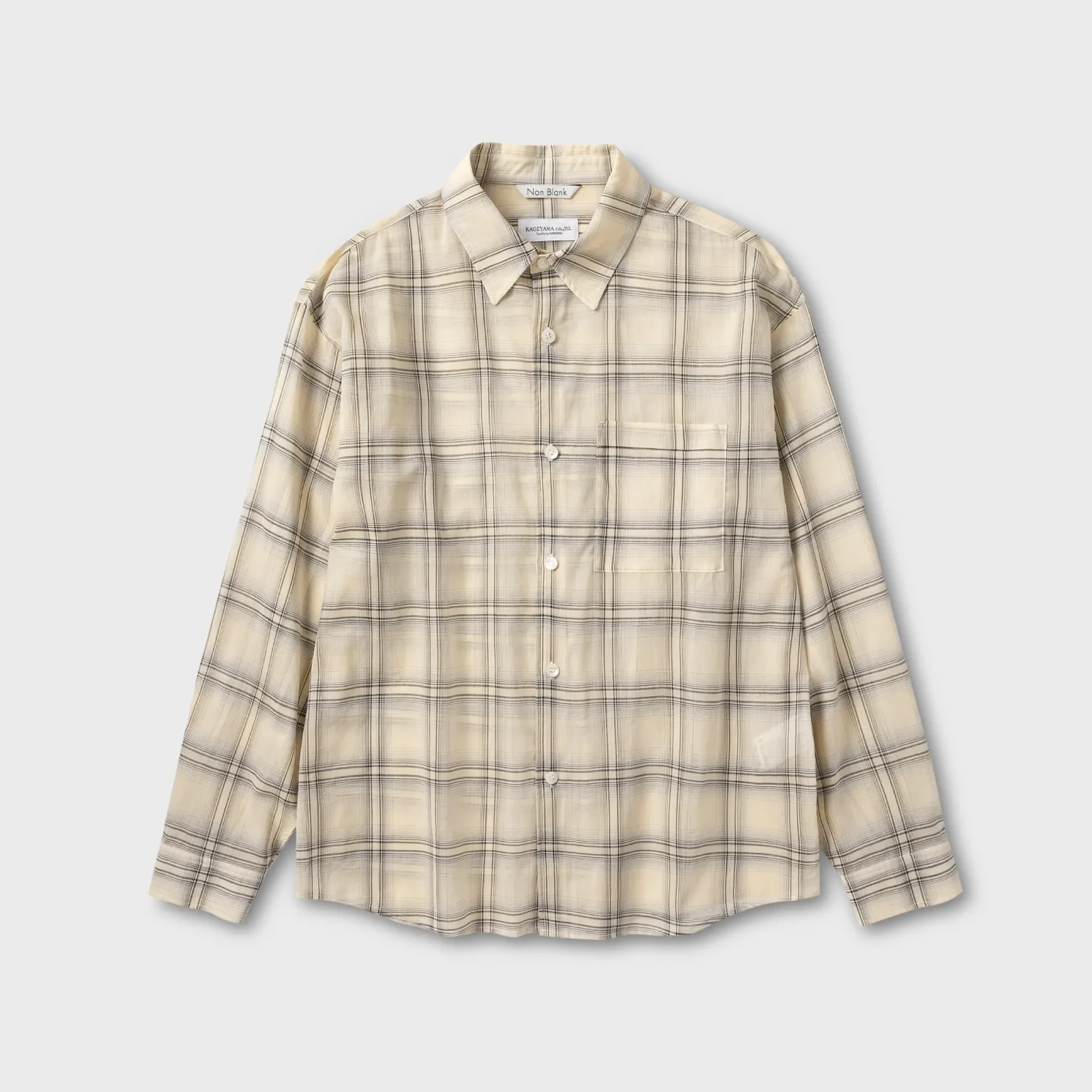 雲朵 純棉 格紋 LS 襯衫_YELLOW