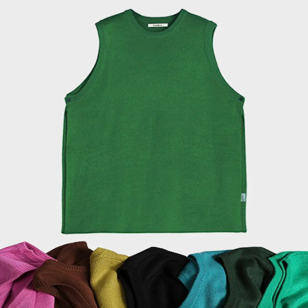 Vivid Slit Knit Vest - 7 COL